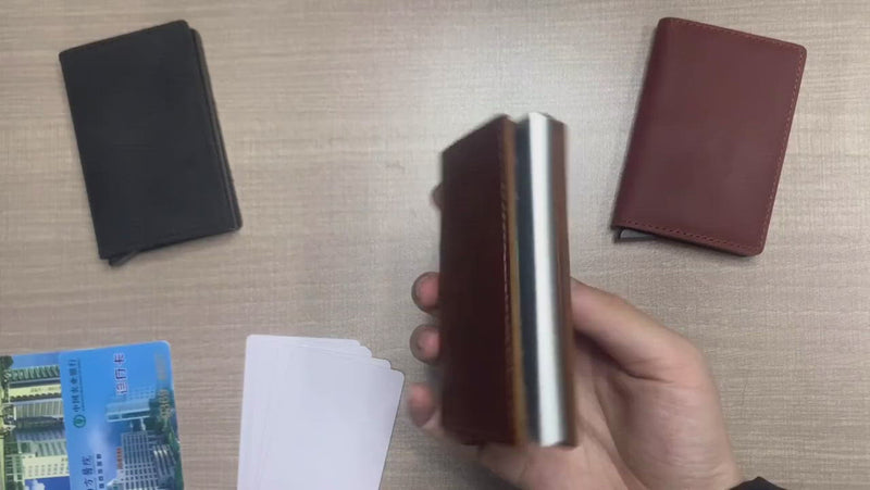 Leather Card Holder with RFID Protection
