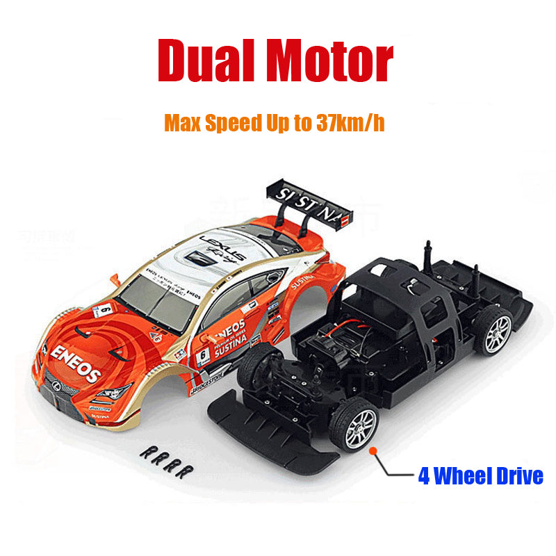 Remote Control Dual Motor 4WD Race Car with Rechargeable Battery