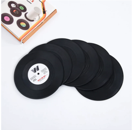 Vinyl Record Coasters (6 Pieces)