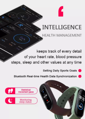 Smart Bracelet M5, Fitness and Health Tracker