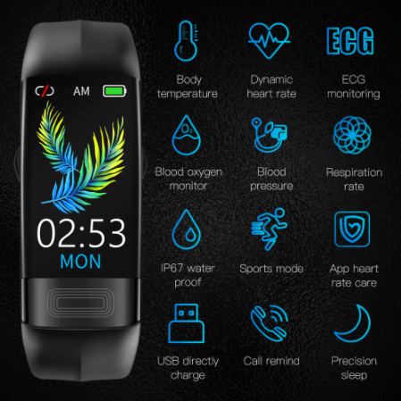 Smart Bracelet, Fitness and Health Tracker