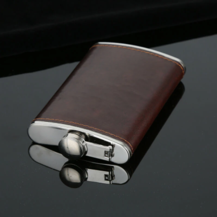 Stainless Steel Leather Hip Flask