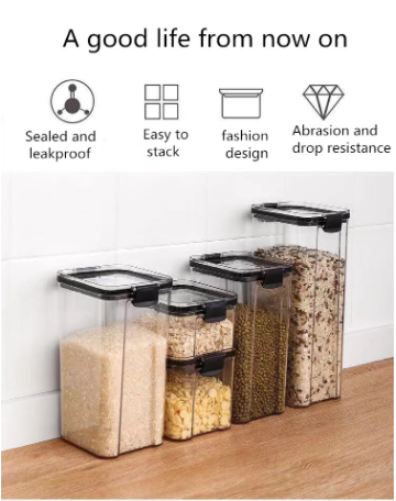 Square Food Storage Container with Clip-On Lid