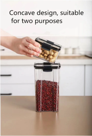 Square Food Storage Container with Clip-On Lid