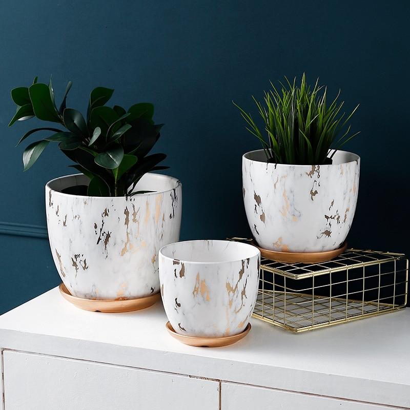 Ceramic Planter With Tray