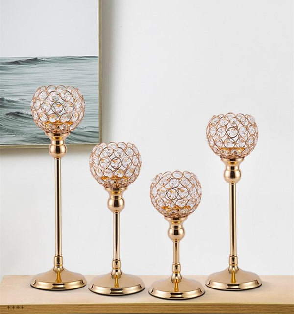 Crystal Long-Stem Candle Holders