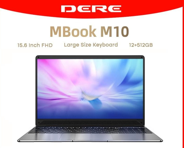 Dere MBook M10 Laptop 15.6" Intel Celeron N5095 FHD Core 12 GB ROM 256 GB, 512 GB Windows 10