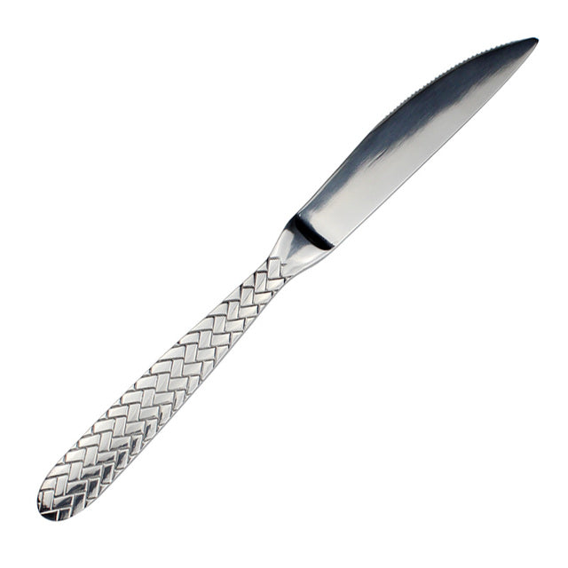 Exquisite Woven Pattern Stainless Steel Cutlery Set