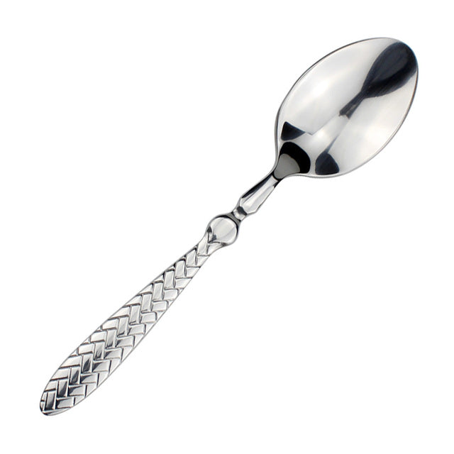 Exquisite Woven Pattern Stainless Steel Cutlery Set