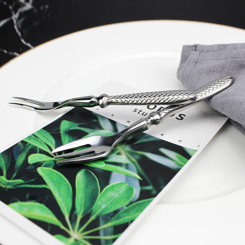 Exquisite Woven Pattern Stainless Steel Cutlery Set