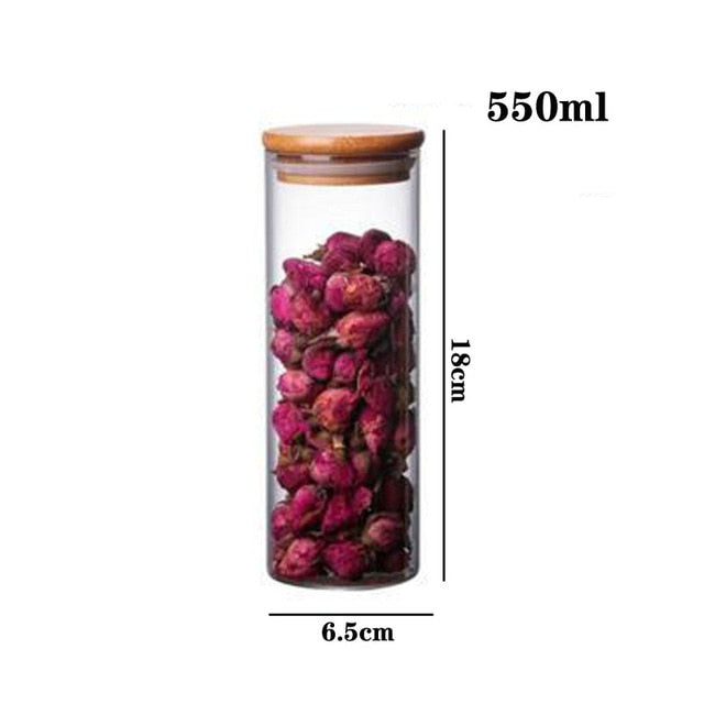 Round Food Storage Container with Bamboo Lid