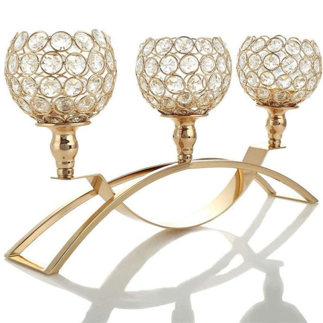 3 Arm Crystal Candelabra