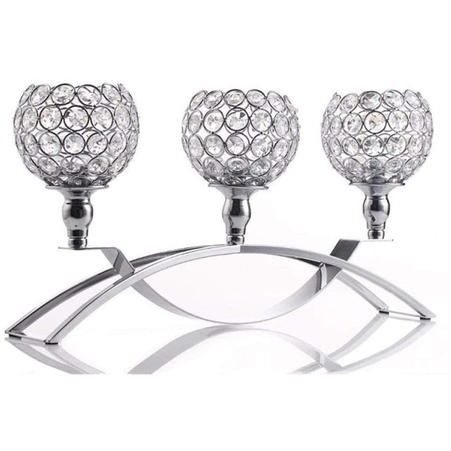 3 Arm Crystal Candelabra