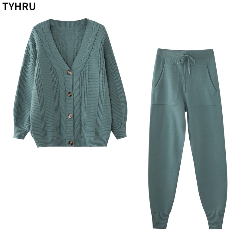 Sweat Pants and Cardigan Set