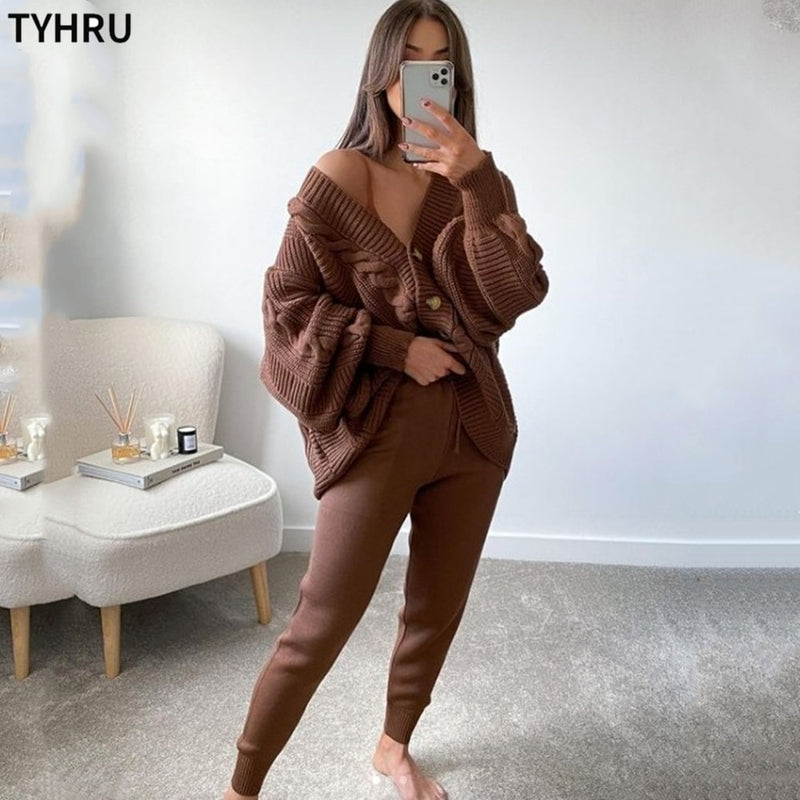Sweat Pants and Cardigan Set