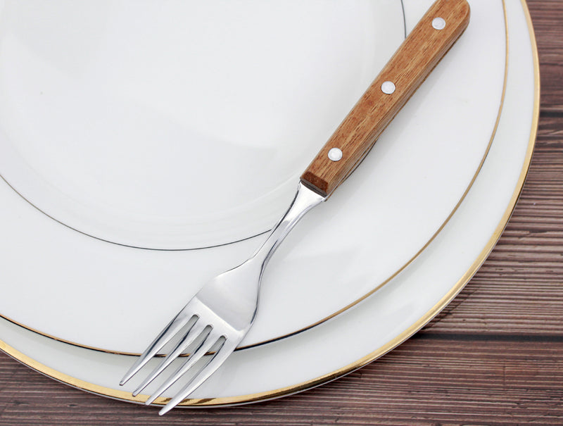 Delightful Stainless Steel Wooden-Handle Cutlery Set