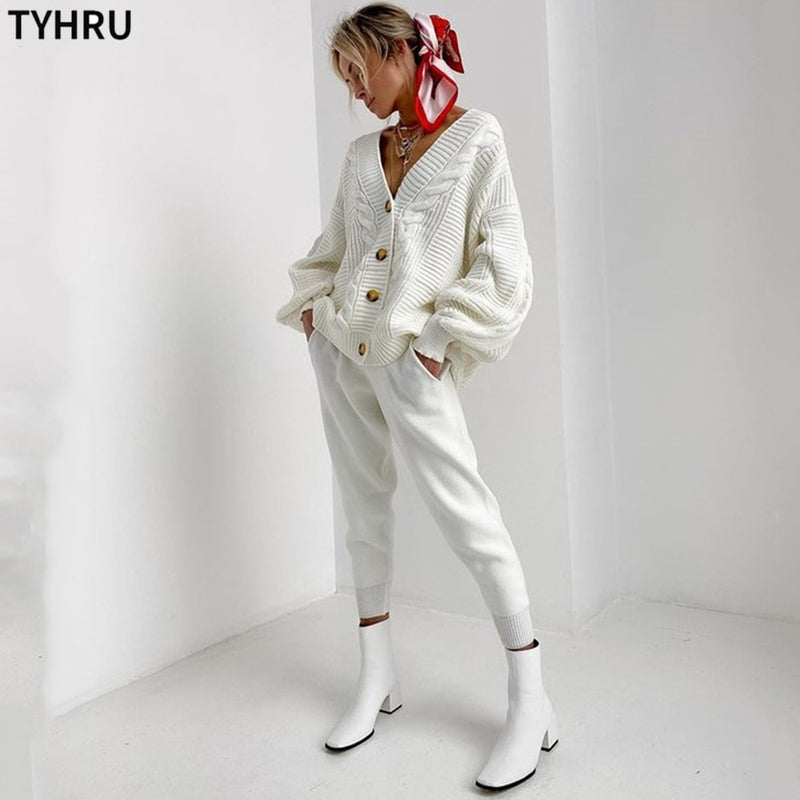 Sweat Pants and Cardigan Set