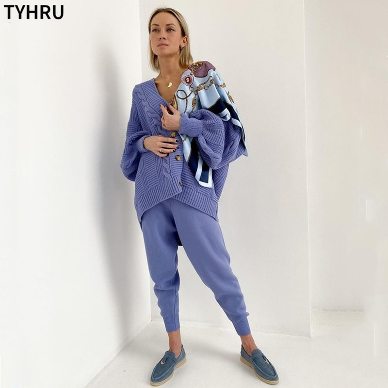 Sweat Pants and Cardigan Set