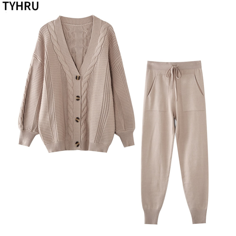 Sweat Pants and Cardigan Set