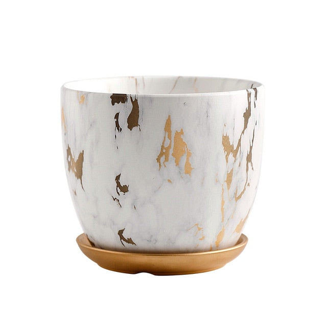 Ceramic Planter With Tray