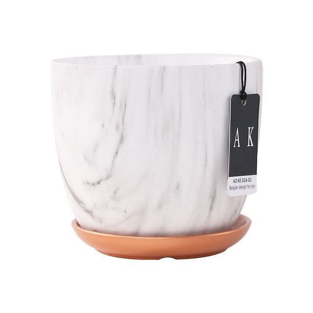 Ceramic Planter With Tray