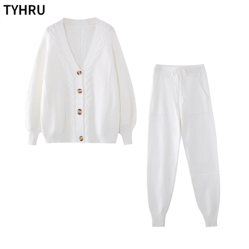 Sweat Pants and Cardigan Set