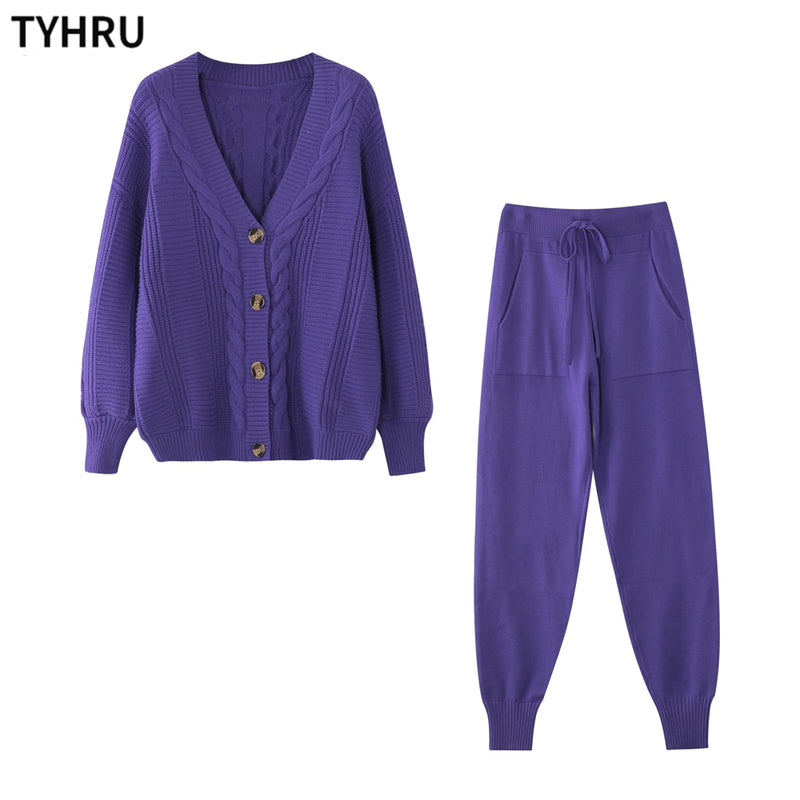 Sweat Pants and Cardigan Set