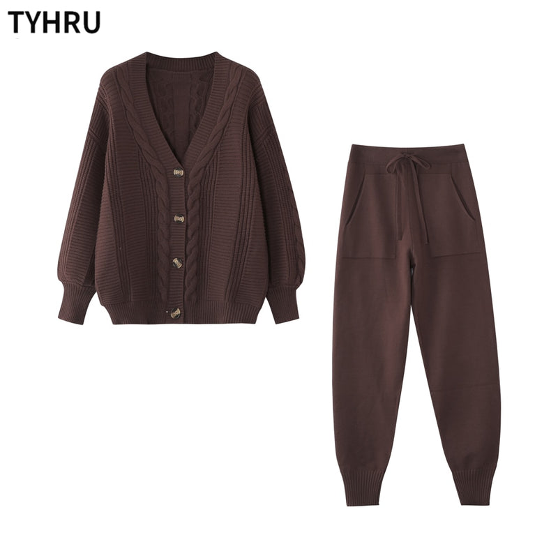 Sweat Pants and Cardigan Set