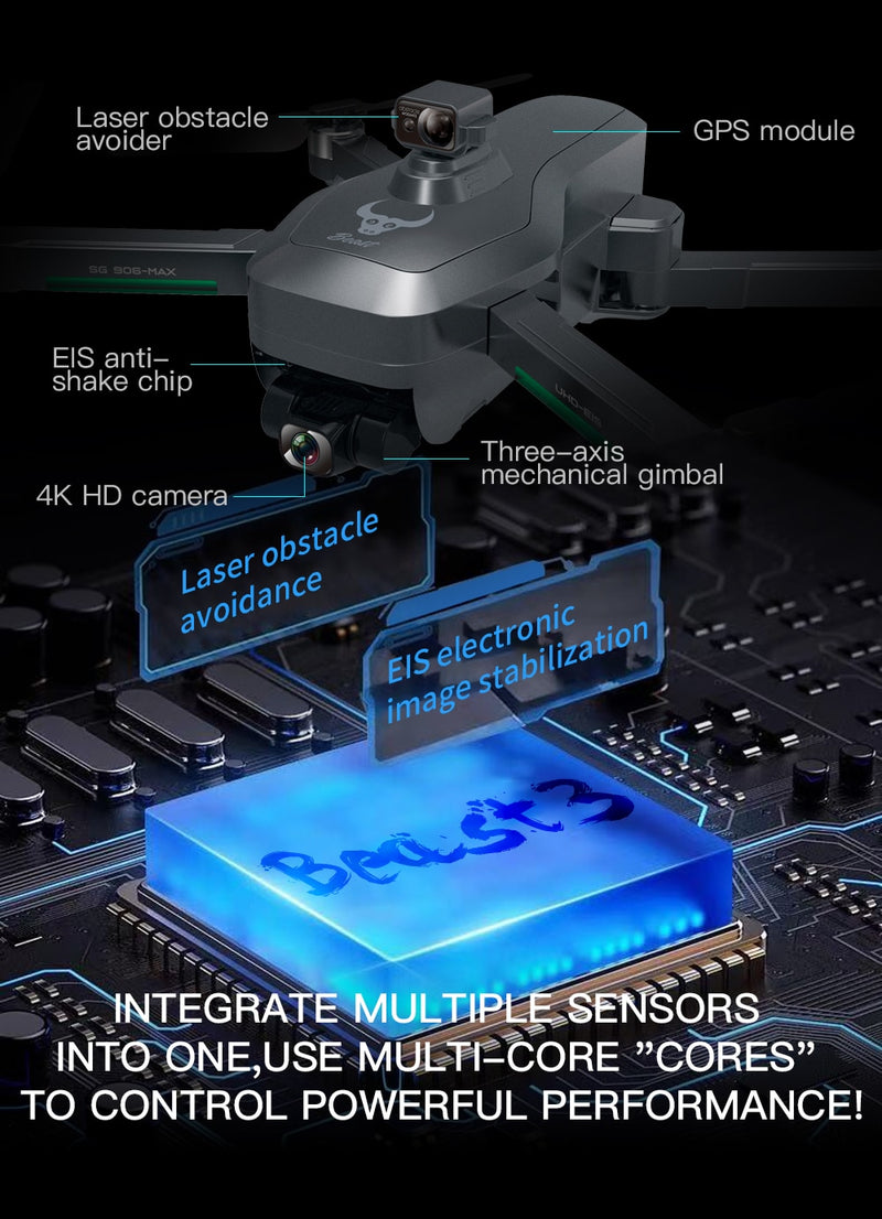 SG906 Pro 2 / SG906 MAX Triple-Axis Drone GPS WiFi 4K Camera