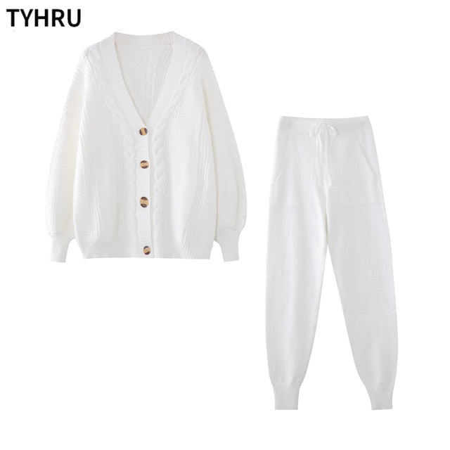 Sweat Pants and Cardigan Set