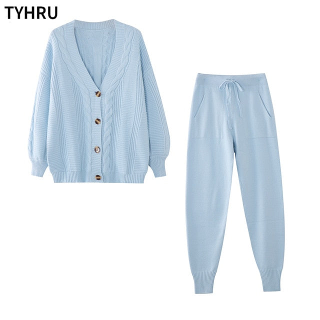 Sweat Pants and Cardigan Set