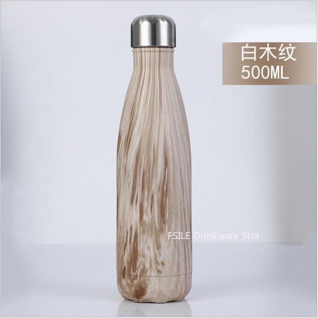 Patterned Stainless Steel Water Bottle (500 ml, 1,000 ml)