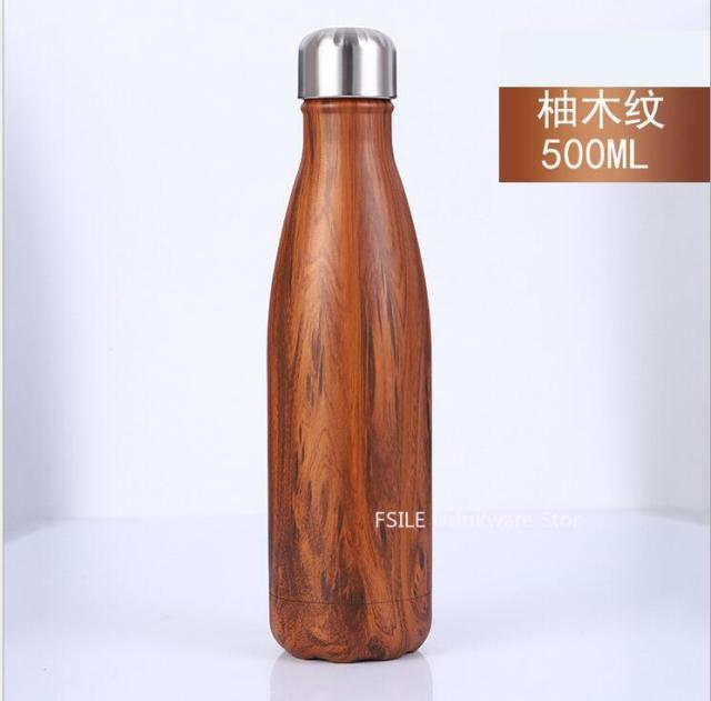 Patterned Stainless Steel Water Bottle (500 ml, 1,000 ml)