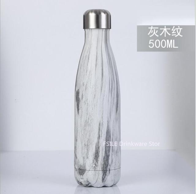 Patterned Stainless Steel Water Bottle (500 ml, 1,000 ml)