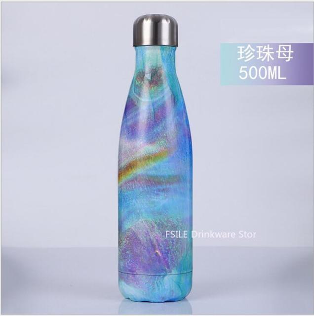 Patterned Stainless Steel Water Bottle (500 ml, 1,000 ml)