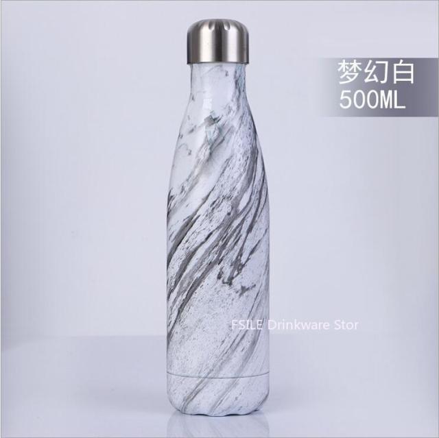 Patterned Stainless Steel Water Bottle (500 ml, 1,000 ml)