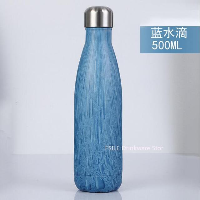 Patterned Stainless Steel Water Bottle (500 ml, 1,000 ml)
