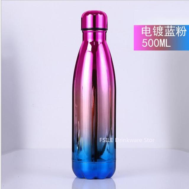 Patterned Stainless Steel Water Bottle (500 ml, 1,000 ml)