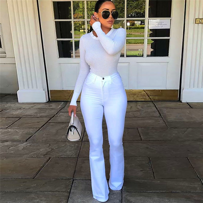 White Denim Flare Jeans