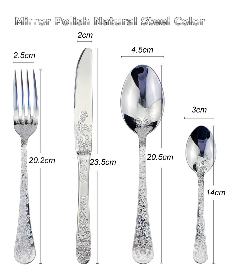 Elegant Flower Pattern Cutlery Set
