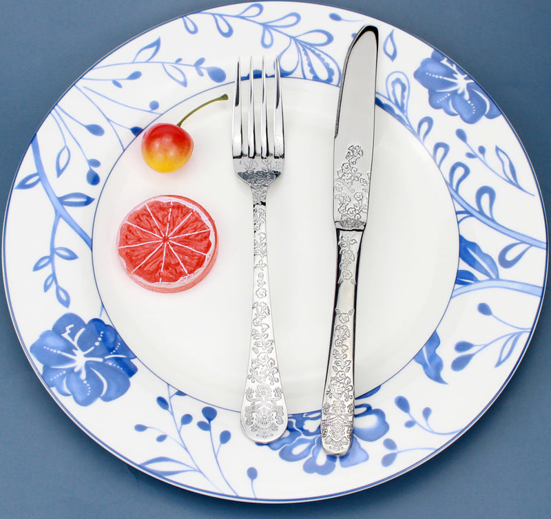 Elegant Flower Pattern Cutlery Set