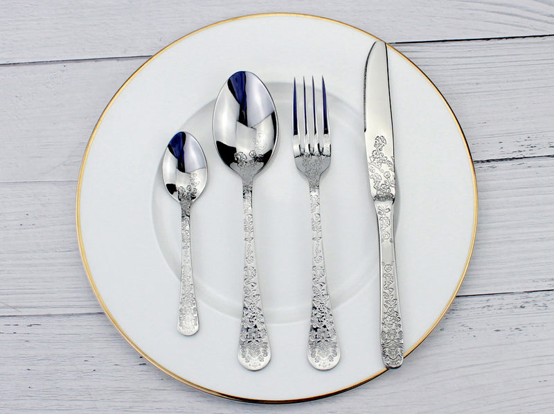 Elegant Flower Pattern Cutlery Set