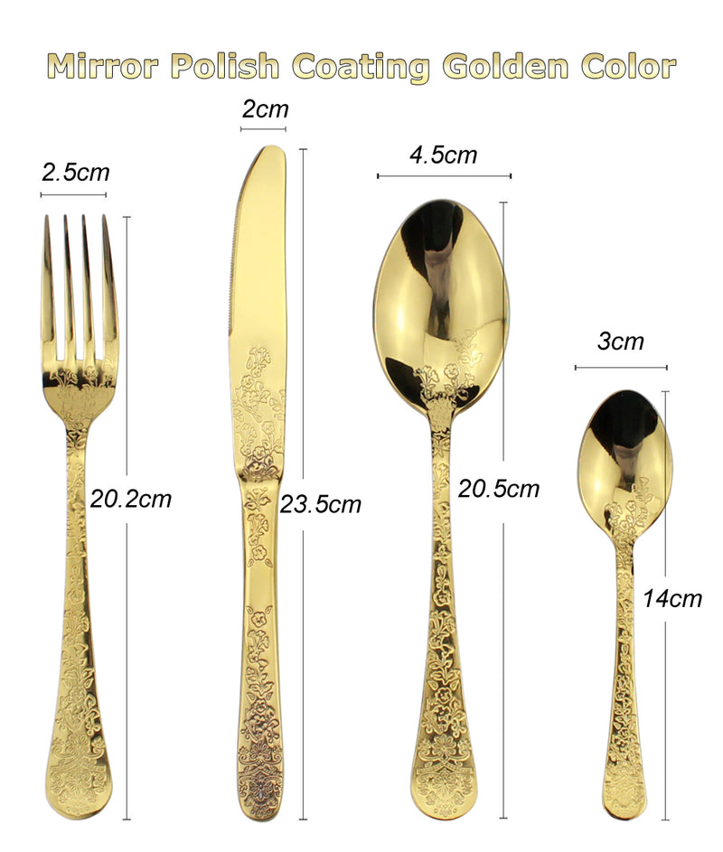 Elegant Flower Pattern Cutlery Set