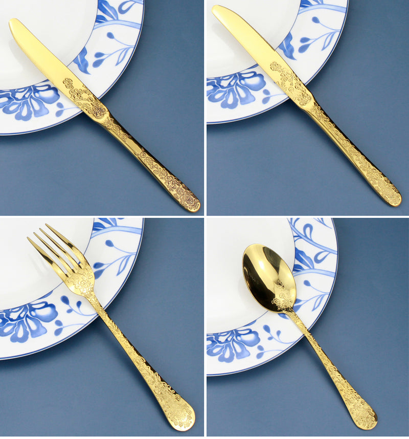 Elegant Flower Pattern Cutlery Set
