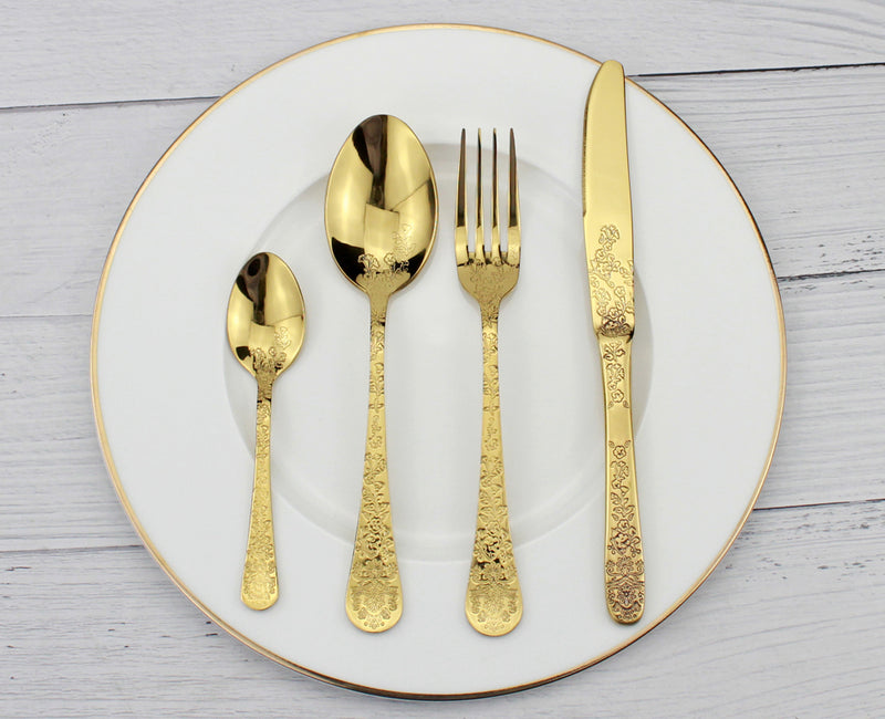 Elegant Flower Pattern Cutlery Set
