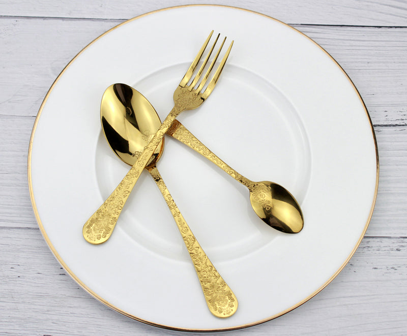 Elegant Flower Pattern Cutlery Set