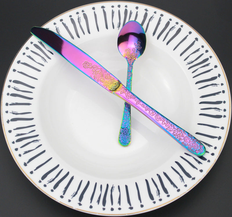 Elegant Flower Pattern Cutlery Set
