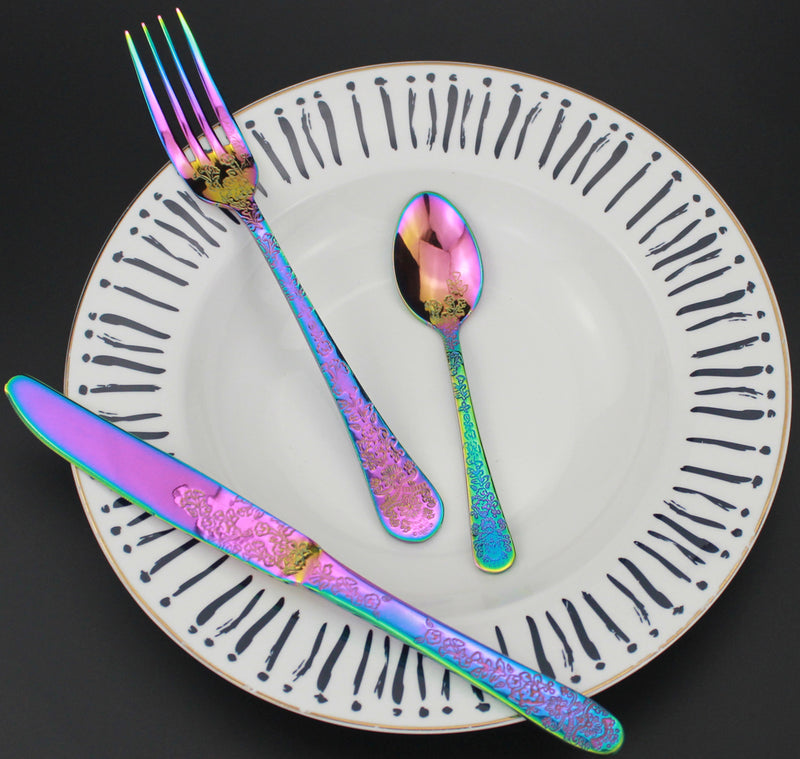 Elegant Flower Pattern Cutlery Set