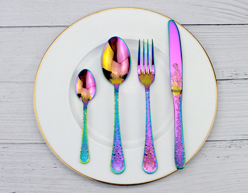 Elegant Flower Pattern Cutlery Set