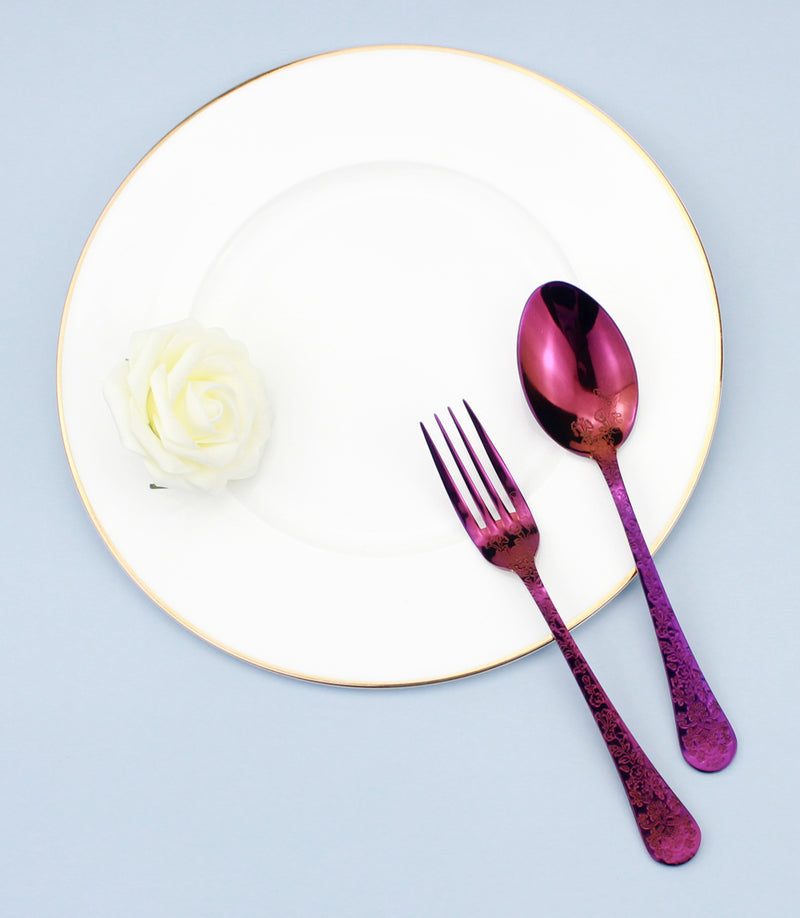 Elegant Flower Pattern Cutlery Set